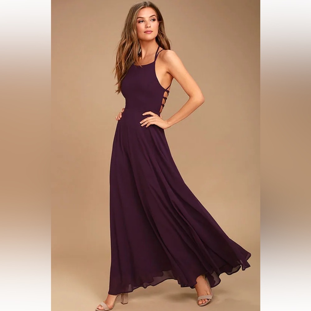 Lulus Strappy To Be Here Purple Dress